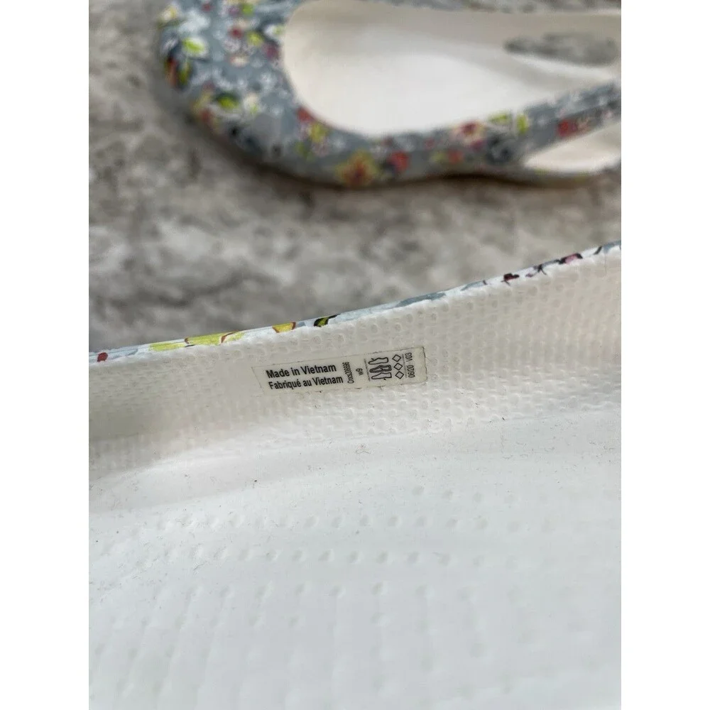 Vera Bradley X Crocs Kadee Flat Ballet Slip On Shoes Women's Sz 9 White Floral